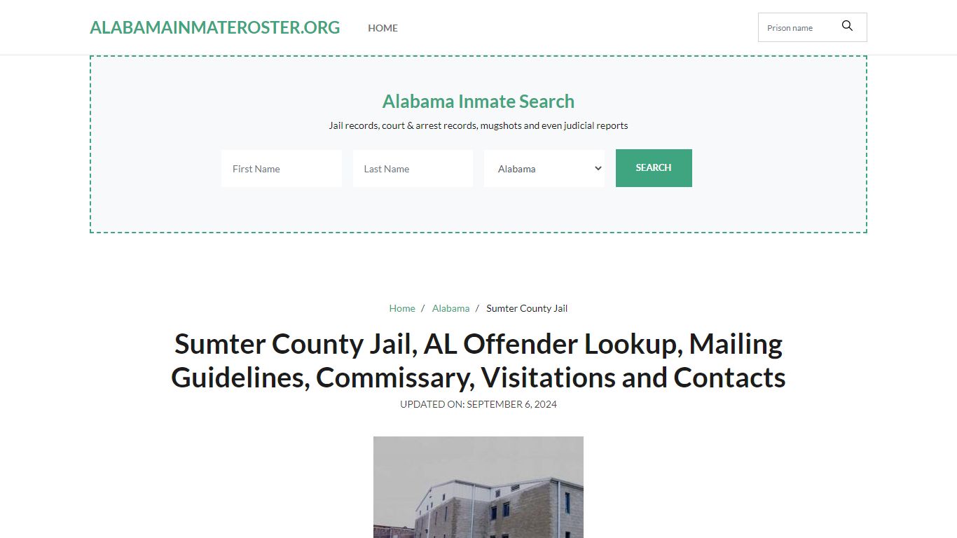 Sumter County Jail, AL: Inmate Search Options, Visitation, Contacts