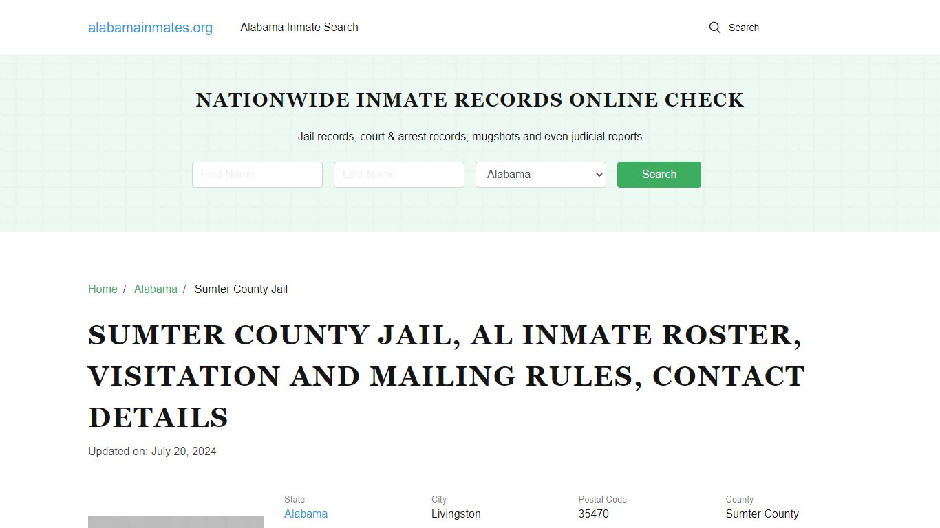 Sumter County Jail, AL How to Search Inmate in Jail, Contacts